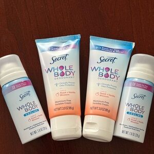 Whole Body Deodorant Set - Cooling & Peach+Vanilla - 4 total - 2 cream, 2 spray